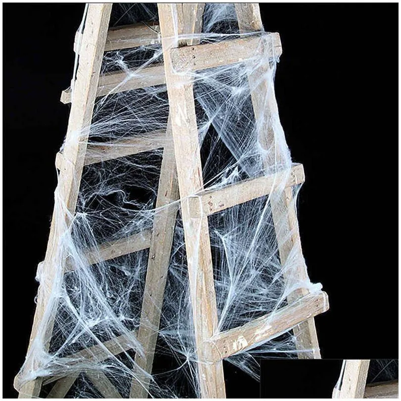 festive spider web halloween decorations event wedding party favors supplies haunted house prop decoration a large with 2 spiders prom