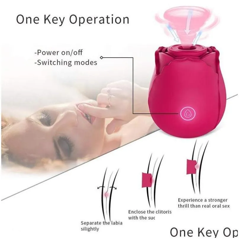 Other Health & Beauty Items Rose Vibrator Clitoral Sucking Intense Suction Tongue Lick Clit Stimulator Nipple Massager for Woman Oral