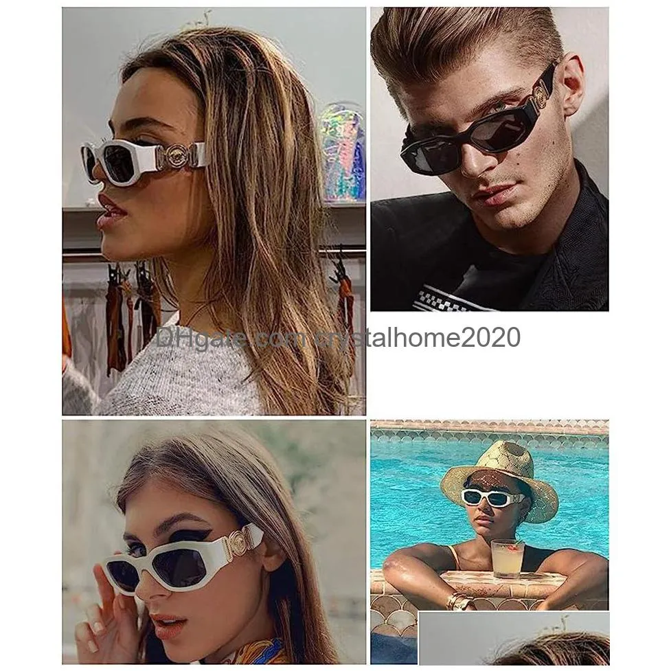 Sunglasses Designer Rec Sunglasses For Women Men Outdoor Beach Sun Glasses Fashion Irregar Frame Uv Protection Drop Delivery Fashion A Dho0C