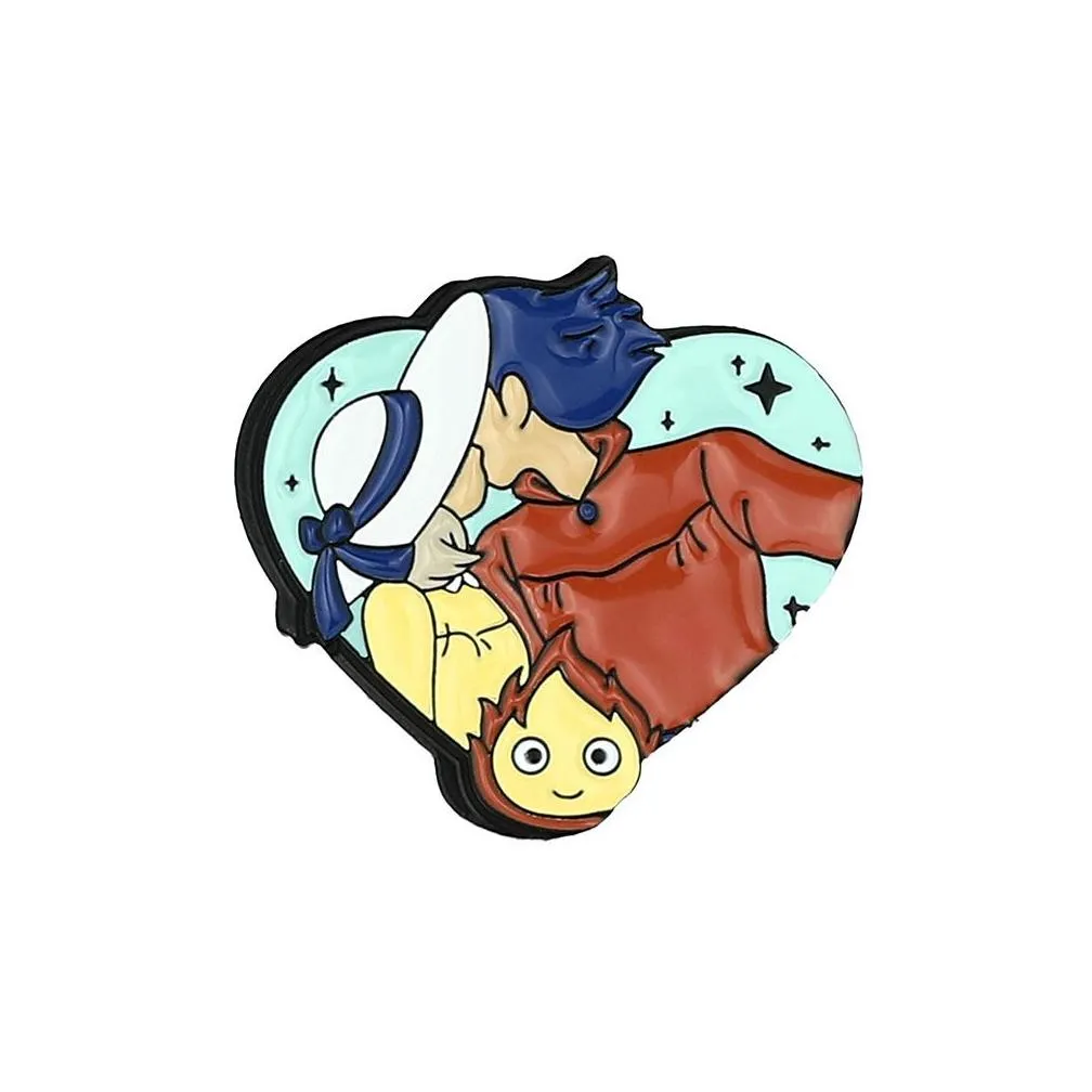 Japanese Howls Moving Castle childhood pin faceless man Cute Anime Movies Games Hard Enamel Pins Collect Metal Cartoon Brooch Backpack Hat Bag Collar Lapel