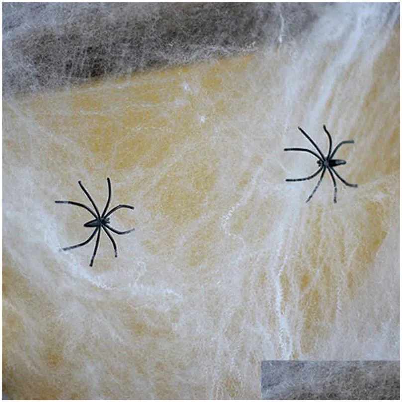 festive spider web halloween decorations event wedding party favors supplies haunted house prop decoration a large with 2 spiders prom