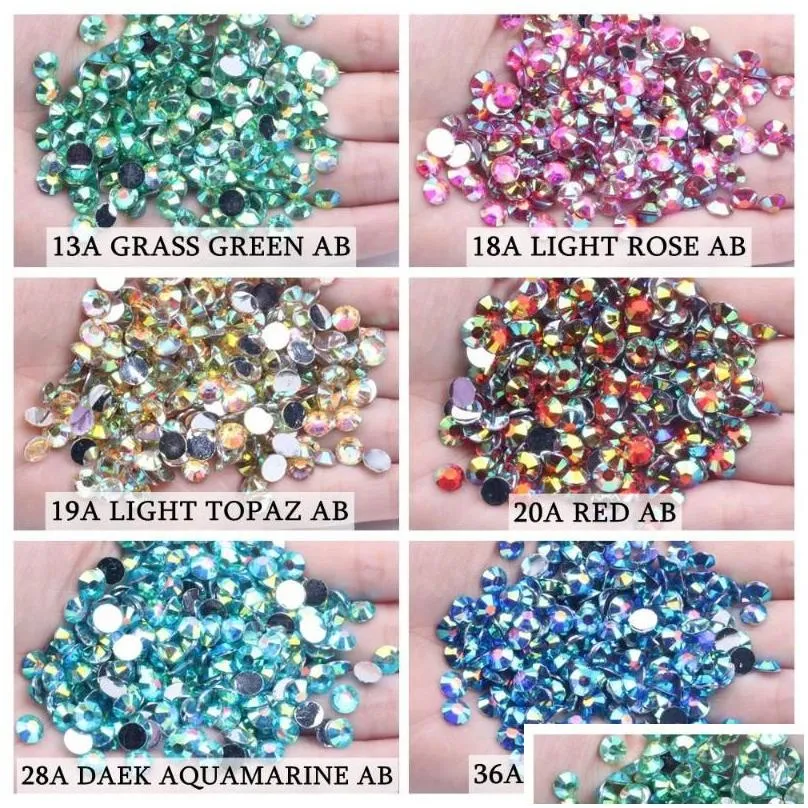 Nail Art Decorations Normal AB Colors Resin Rhinestones 4mm 50000pcs Flatback Non Fix Glue On For Nails Decoration DIY 3D Jewelry