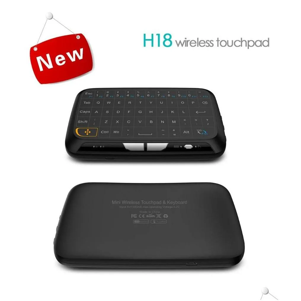 Keyboards H18 Plus Keyboard 2.4G Wireless Toucad Backlight Air Mouse With For Smart Tv/Android Box /Computer Drop Delivery Computers N