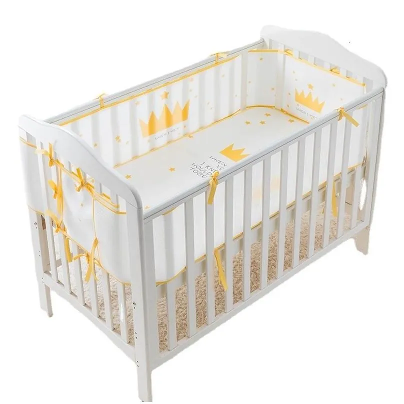 Bed Rails Bed Rails Breathable Bumper Cribs Safe Washable Babies Bedding Bumpers Crib Padded Liners Playpen For Children 230828 Drop D Dhhao