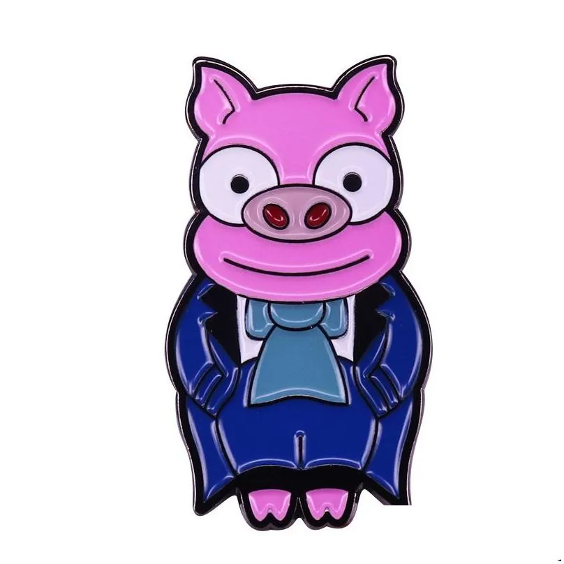 Cute Pig Hard Enamel Pins Collect Funny Animal Metal Cartoon Brooch Backpack Collar Lapel Badges Men Women Fashion Jewelry Gifts