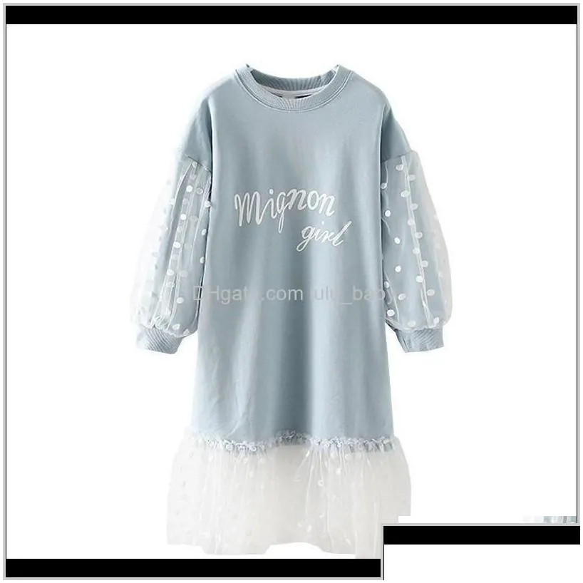 Girl`S Dresses Girls Dresses Fashion Children Long Sleeve White Lace Clothes Spring Autumn Teenage Clothing Baby Dress Sweatshirt Drop Dhxau