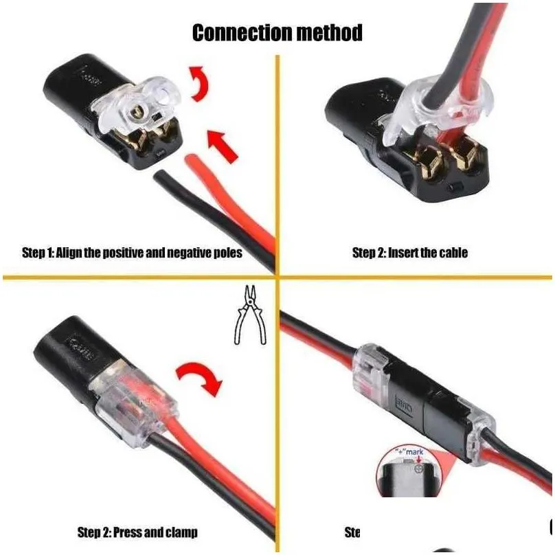 2 Pin Way Car Connector Fast Pluggable Waterproof Wire Cable Automotive Electrical Quick Connectors Strip Terminal Connections