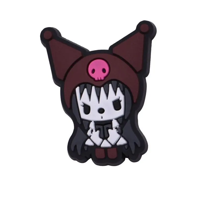 Anime charms wholesale Dark funny Kuromi cartoon charms shoe accessories pvc decoration buckle soft rubber clog charms fast ship