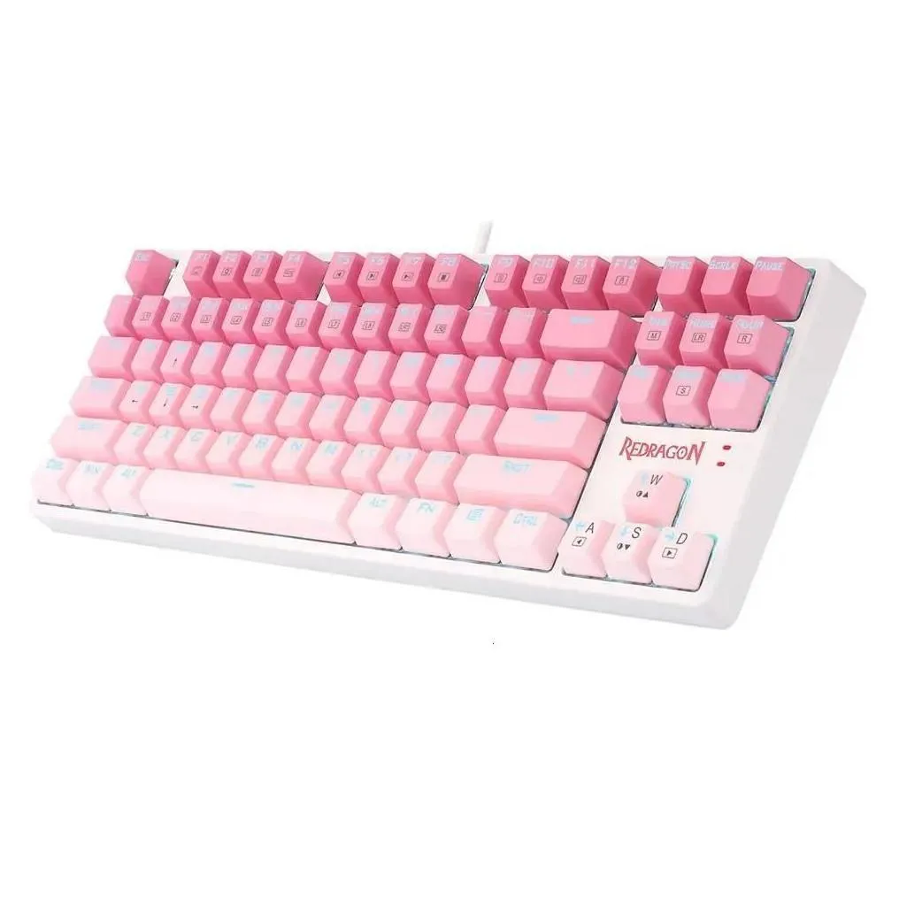 Keyboards Redragon K576W Gp Daksa Tkl Wired Mechanical Keyboard 87 Keys Gradient Pbt Keycap Red Switch Pink 231117 Drop Delivery Compu