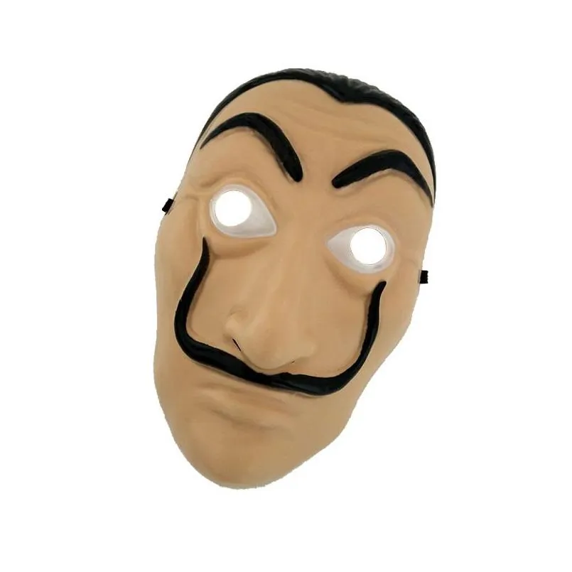 cosplay party mask la casa de papel face mask salvador dali costume movie mask realistic halloween xmas supplies two size