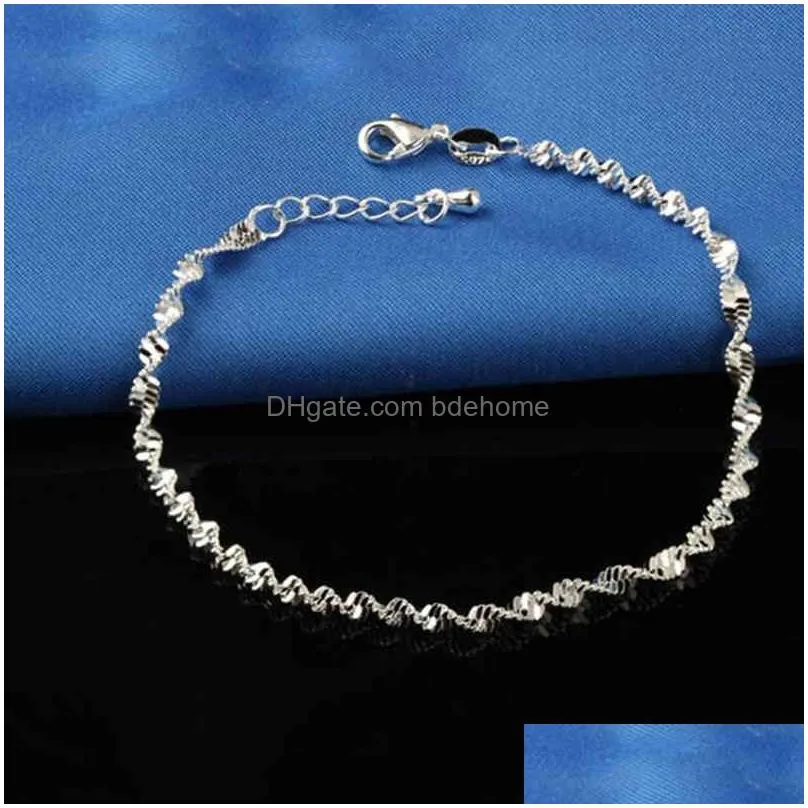 Anklets Fashion Twisted Weave Chain For Women Anklet 925 Sterling Sier Anklets Bracelet Foot Jewelry On 210507 Drop Delivery Jewelry Dhtcd