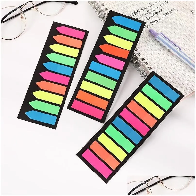 Notes Wholesale Sheets Fluorescence Colour Memo Pad Self Adhesive Sticky Notes Bookmark Marker Sticker Paper School Office Supplies Dr Otp4A