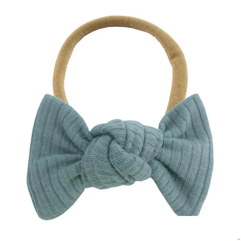 Hair Accessories New 3Inch Cotton Ribbed Bows Nylon Baby Headband Solid Hair Bow With Or Clip For Kid Girls Headwear Drop Delivery Bab Otfwf
