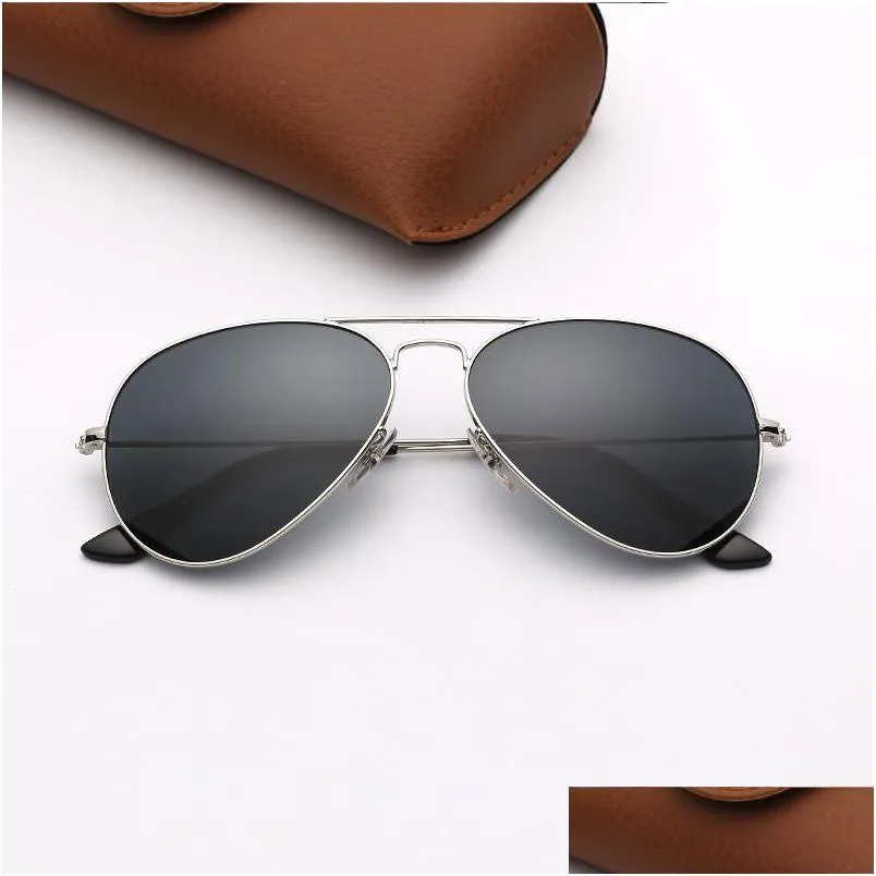 pilot fashion sunglasses womens mens sunglasses classic man woman sun glasses uv protection glass lenses with leather case