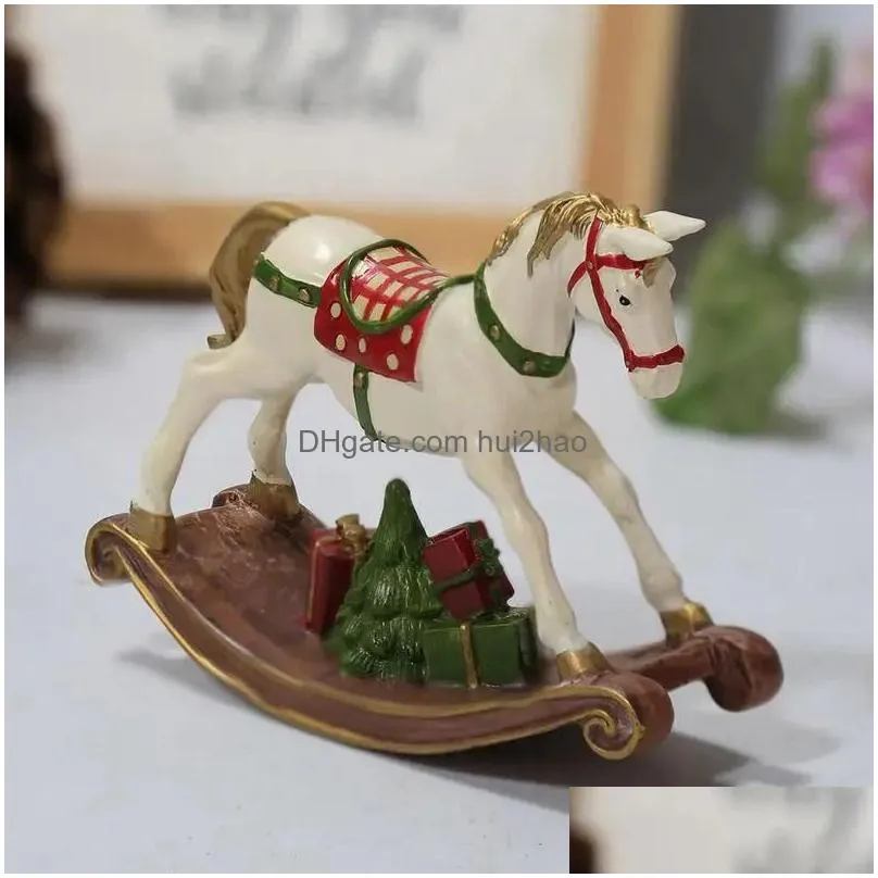 christmas decorations painted rocking horse ornaments for party supplies home decoration year 2023 navidad 231018