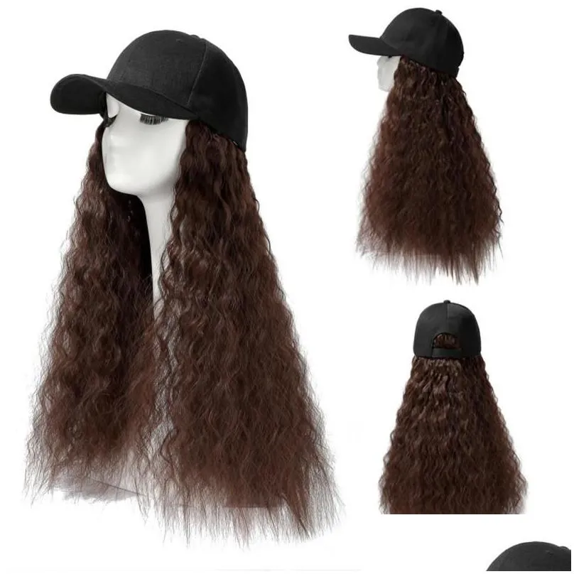 Other Event & Party Supplies Other Event Party Supplies Baseball Cap Hair Wave Curly Hairstyle Adjustable Wig Hat Attached Long High T Ot0Zp