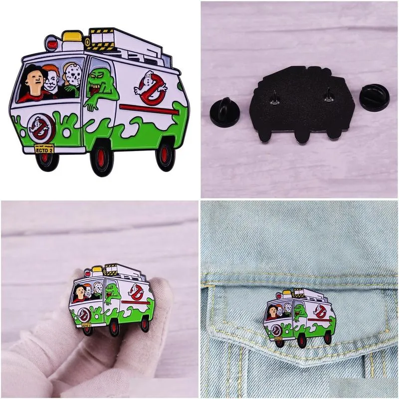Cartoon Accessories Halloween Classic Horror Movie Lapel Pins For Backpacks Enamel Brooches Clothing Briefcase Badges Jewelry Accessor Dhnje