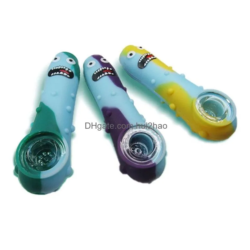 cucumber water pipe chroma silicone pipes travel mini tobacco pipes cigarette tubes dry herb accessories smoking pipe for dry herb portable