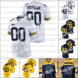 Michigan Wolverines Football Jersey Zach Charbonnet Tom Brady Ronnie Bell Woodson Joe Milton Hassan Haskins Kwity