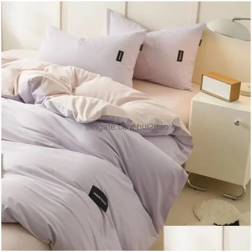 bedding sets maternal and infant grade pure cotton four piece set solid color all cotton student three piece set quilt cover bedding