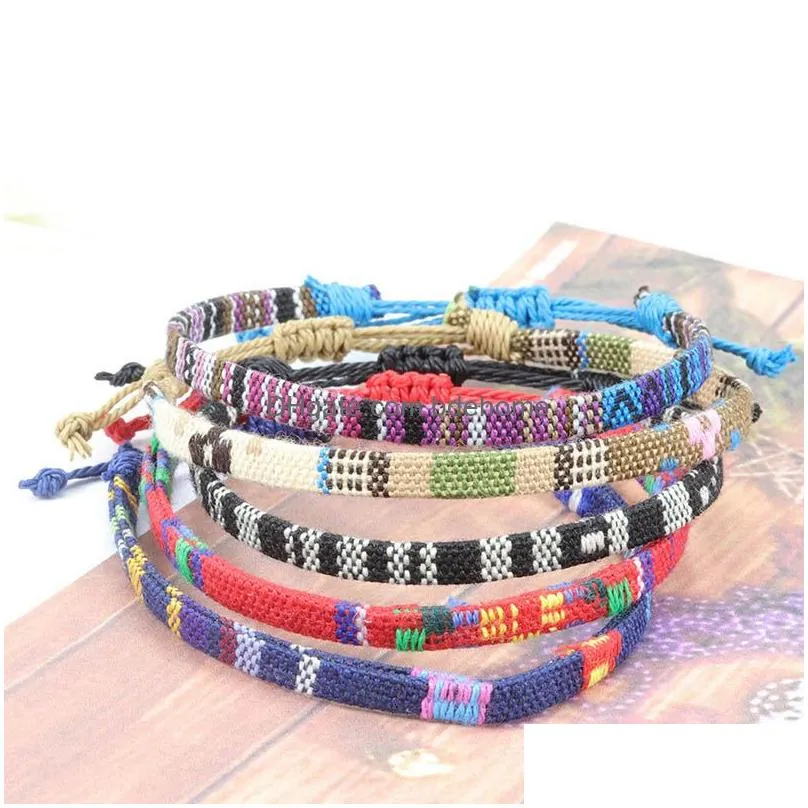Anklets Fashion Ethnic Element Colors Fabric Anklets Classical Nepal Style Foot Acsessories Rope Anklet Size 18-36Cm Mix Drop Delivery Dhqcf