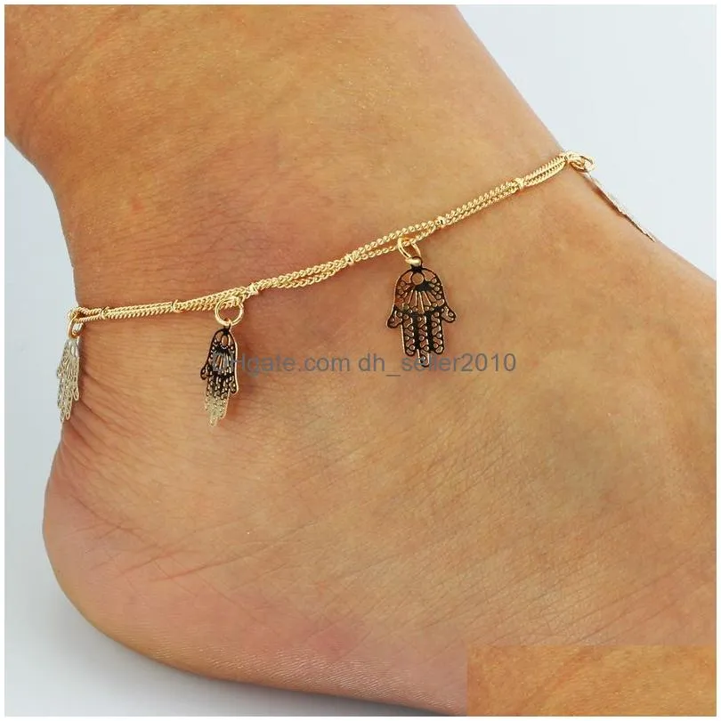 Anklets Sandals For Wedding Shoes Sandel Anklet Chain Test Stretch Gold Toe Ring Beading Bridal Bridesmaid Jewelry Drop Delivery Jewel Dhkzh