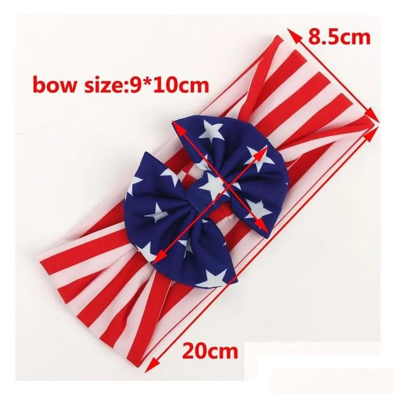 Hair Accessories Hair Accessories Baby Star Stripe National Flag Bowknot Headbands 3 Design Girls Lovely Cute American Band Headwrap C Dhpxd