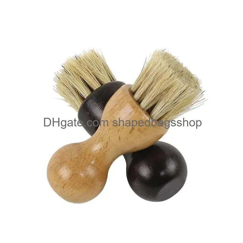 Cleaning Brushes Gourd Shape Shoe Clean Hair Brush Oiled Polishing Ash Removal Cleaning Beech Furniture Sundries Ground Cleans Brushes Dhvrx