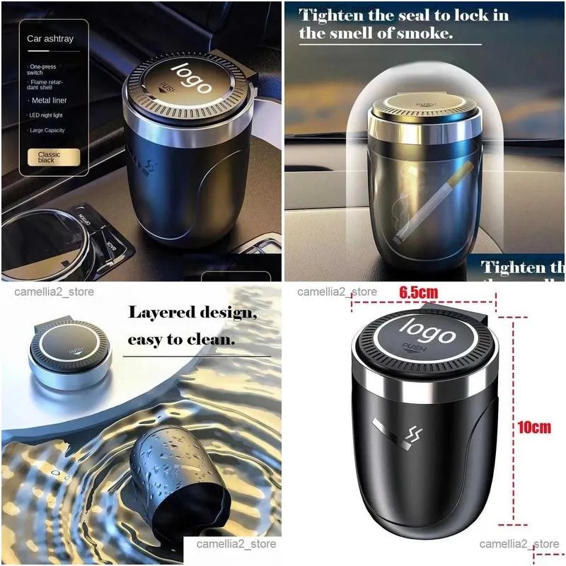 Car Ashtrays Car Cigarette Ashtray Cup With Lid With LED Light Portable Detachable Vehicle Ashtray Holder for Opel Vivaro Corsa Meriva