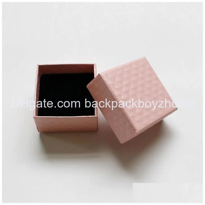 500pcs gift wrap exquisite diamond pattern world cover jewelry box 6 colors selected for ring earrings gift box 5x5x3cm