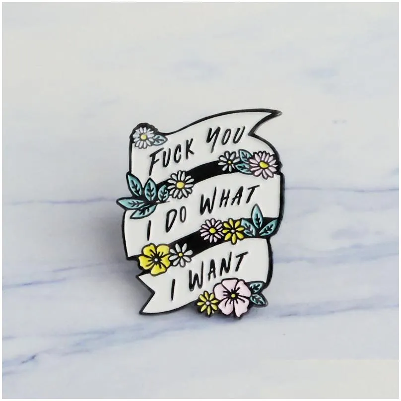 Cartoon Accessories Flowers Banner Enamel Pins Sassy Feminist Brooches Badges Girls Power Jewelry Drop Delivery Baby, Kids Maternity C Dh9El