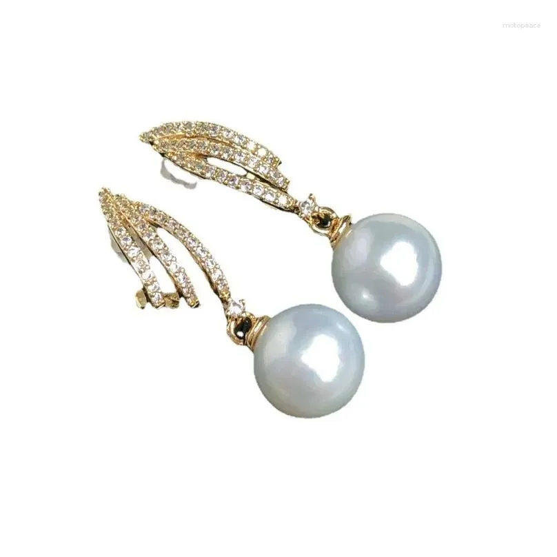 Stud Earrings Natural Freshwater Pearl White Ear Studs Female Accessories Perfect Circle Slightly Flaw Leather Light Good