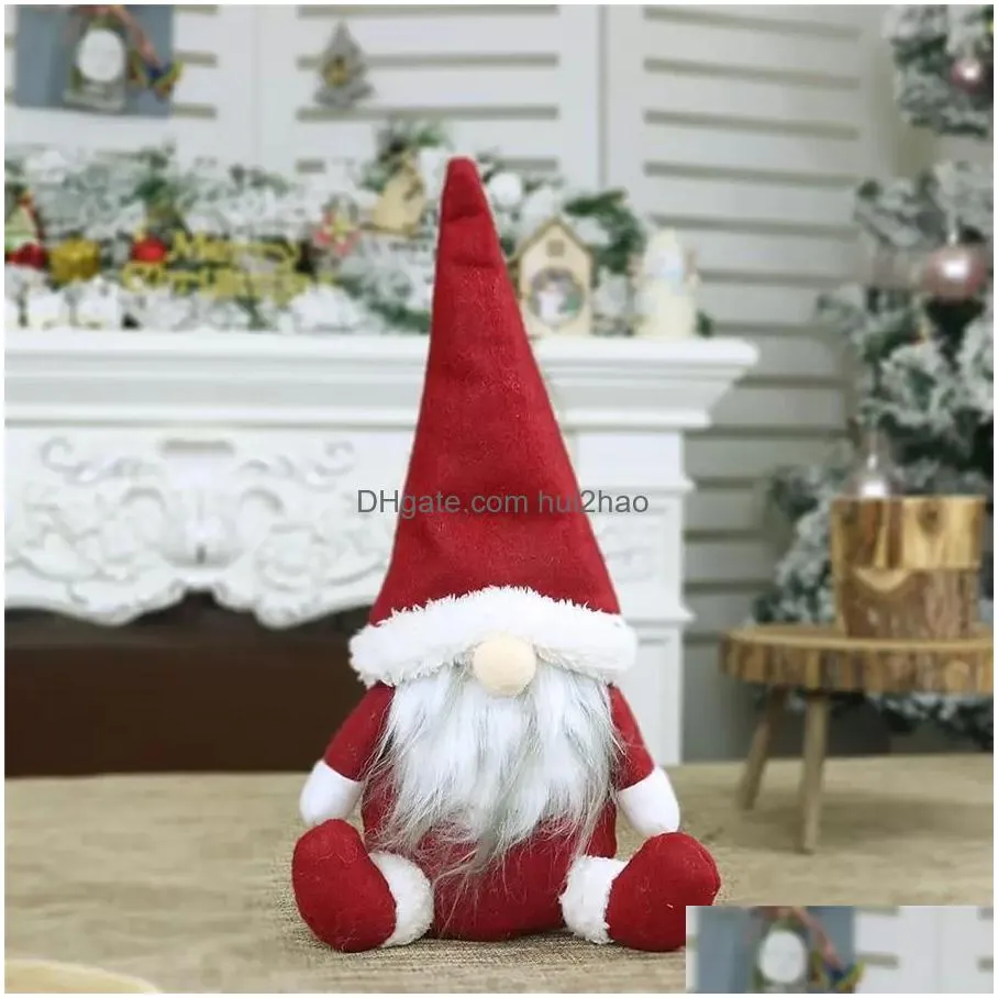 merry christmas swedish santa gnome plush doll ornaments handmade holiday home party decor christmas decor wly935