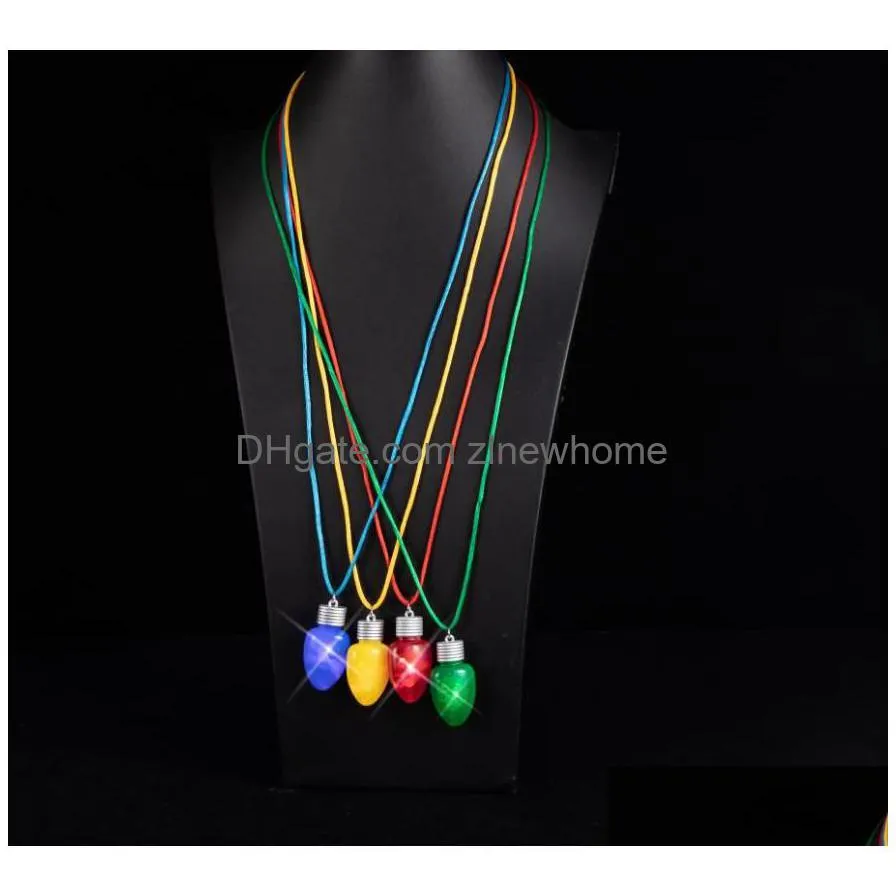 Light Up Christmas Bb Necklaces Led Flashing Necklace For Xmas Accessory Party Favors Holiday New Year Decorations Supplies Drop Deliv Dhzqt