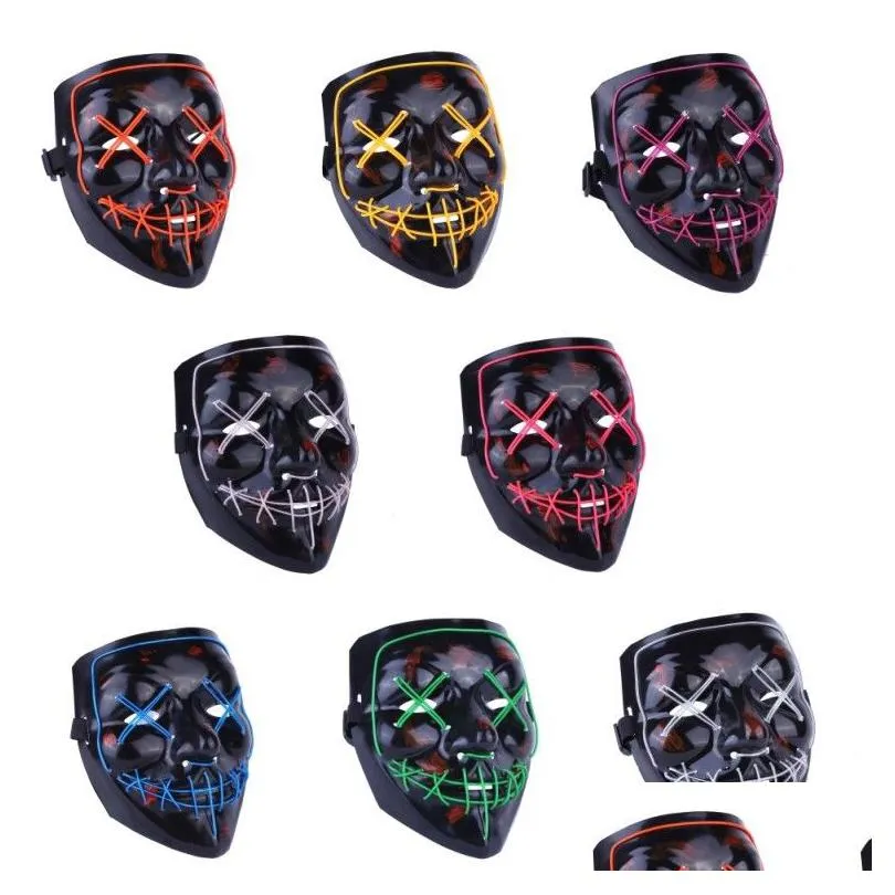 led light mask up funny mask from the purge election year great for festival cosplay halloween costume