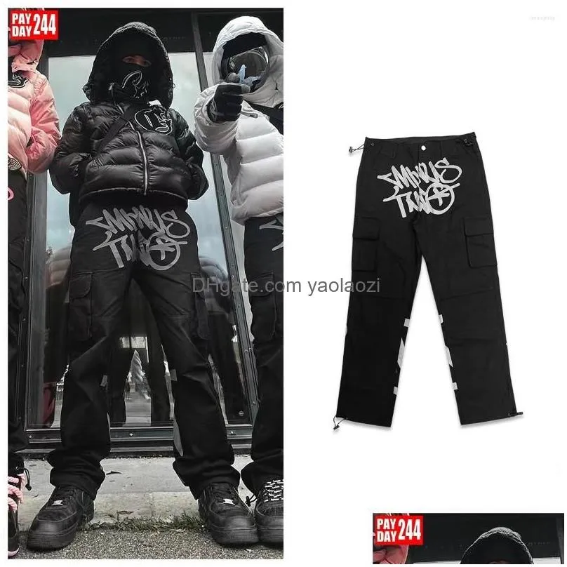 mens pants designers cargo harajuku casual loose straight wide leg trouser streetwear y2k pant retro street trend overalls