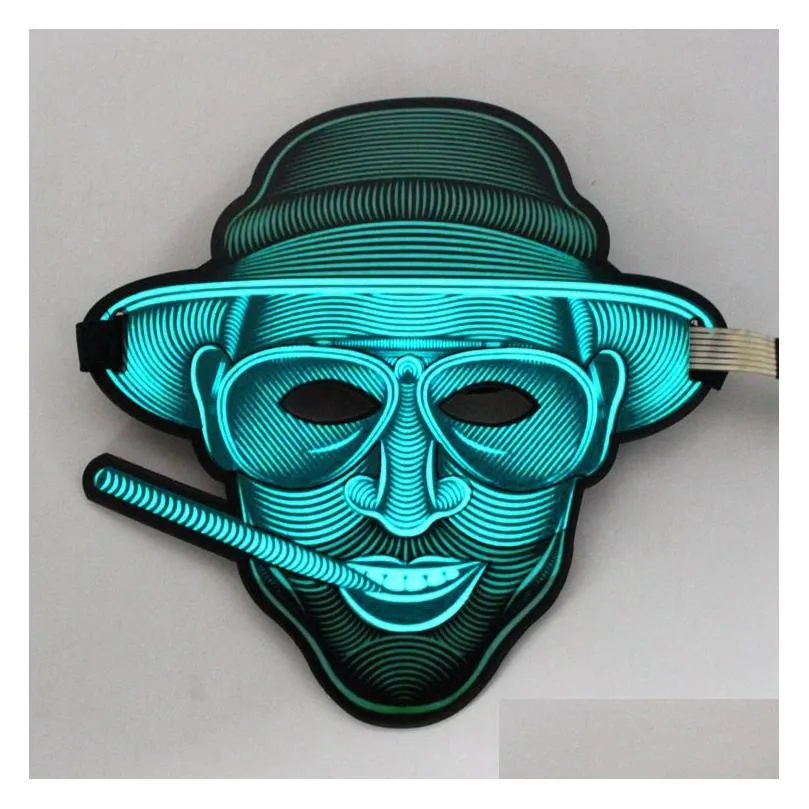 partys led sound control mask bar atmosphere props halloween glow cold light mask cold light masquerade portable flexible with many style