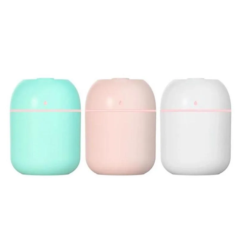 Aromatherapy 220Ml Air Humidifier Trasonic Mini Car Diffuser Portable Usb  Oils Purifiers Led Lamp Home Fragrance Products Dr