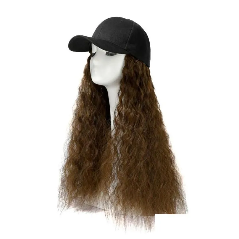 Other Event & Party Supplies Other Event Party Supplies Baseball Cap Hair Wave Curly Hairstyle Adjustable Wig Hat Attached Long High T Ot0Zp