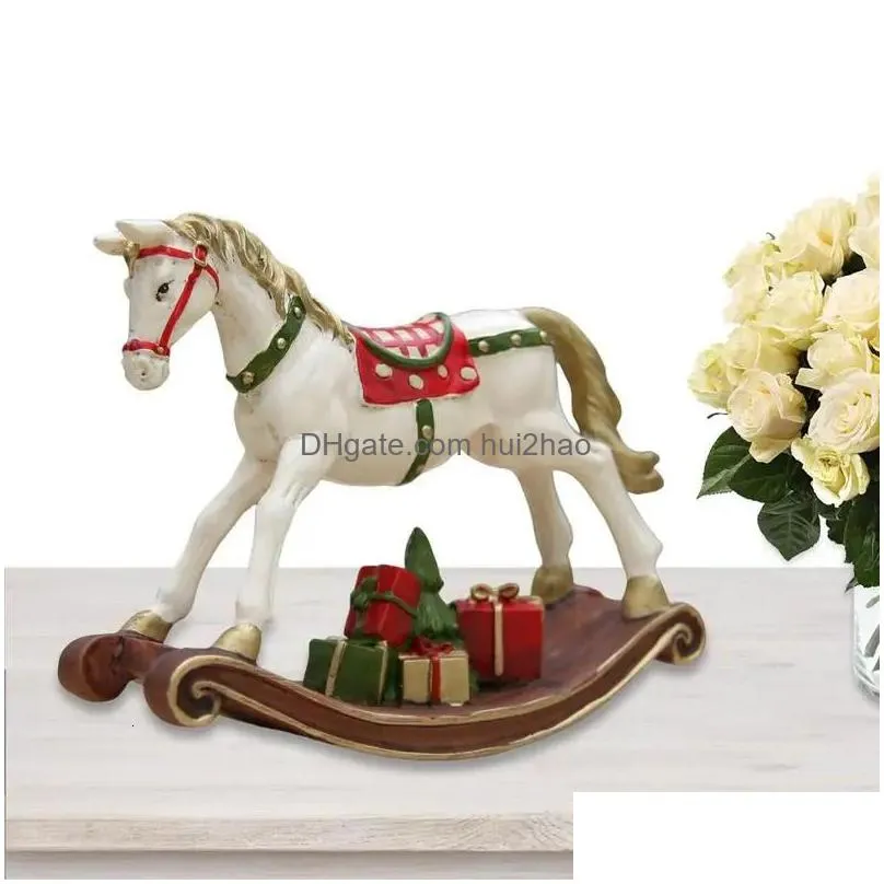 christmas decorations painted rocking horse ornaments for party supplies home decoration year 2023 navidad 231018