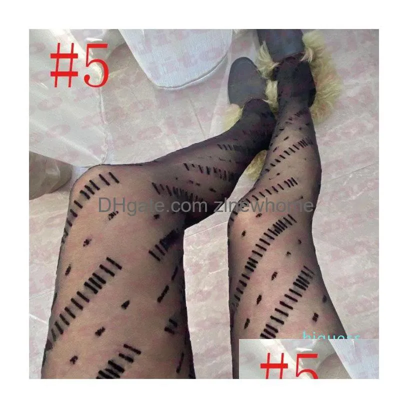 Designer Tights Stockings Womens Leggings Textile Luxury Socks Fl Letters Stretch Net Stocking Ladies Y Black Pantyhose For Wedding Dr Dhgl1