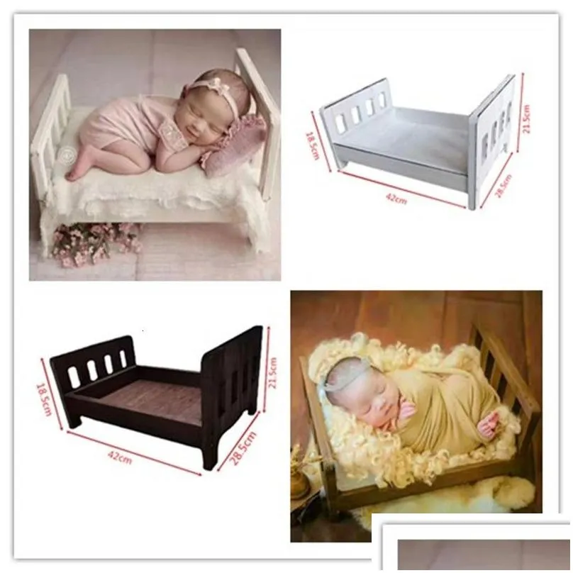 Keepsakes Keepsakes Born Pography Props Retro Wood Bed Infant Poses Baby Growth Memorial Detachable Background Accessories Sofa For Bo Dhrhe