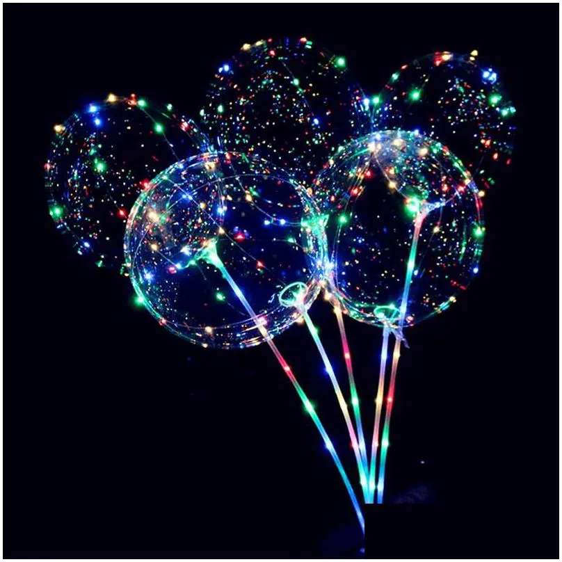 decorative bobo ball led line with stick wave ball  string balloon light up for christmas halloween wedding birthday home party decoration