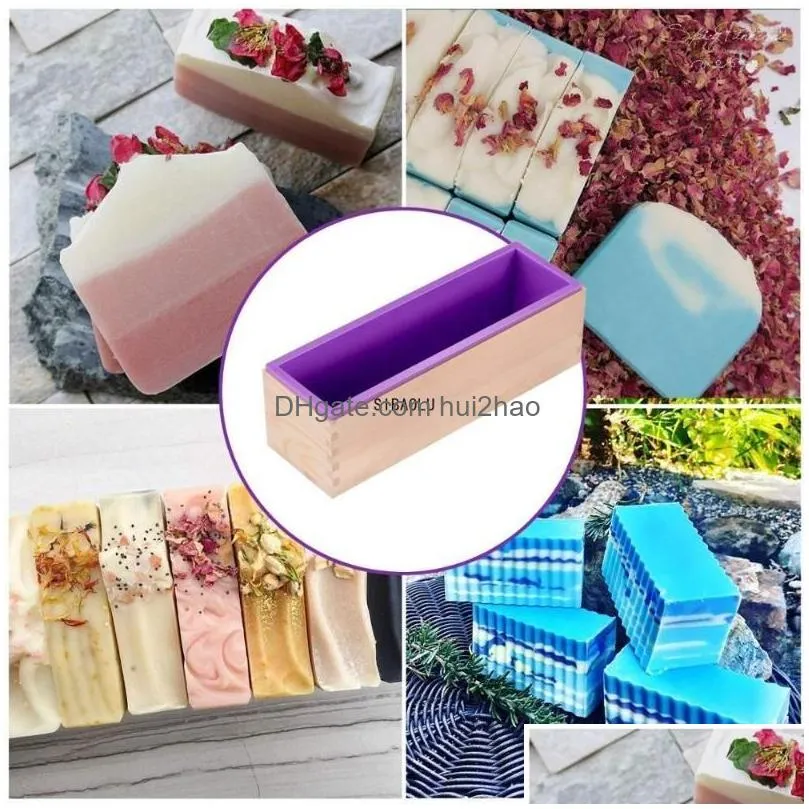 craft tools 1200g silicone soap mould rectangular toast loaf mold handmade form making tool supplies wooden box cake decorating