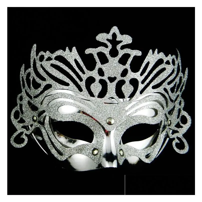 party masks 8 colors fashion women hallowmas electroplating gold crown venetian eye mask with gold powder masquerade masks easter mask dance party