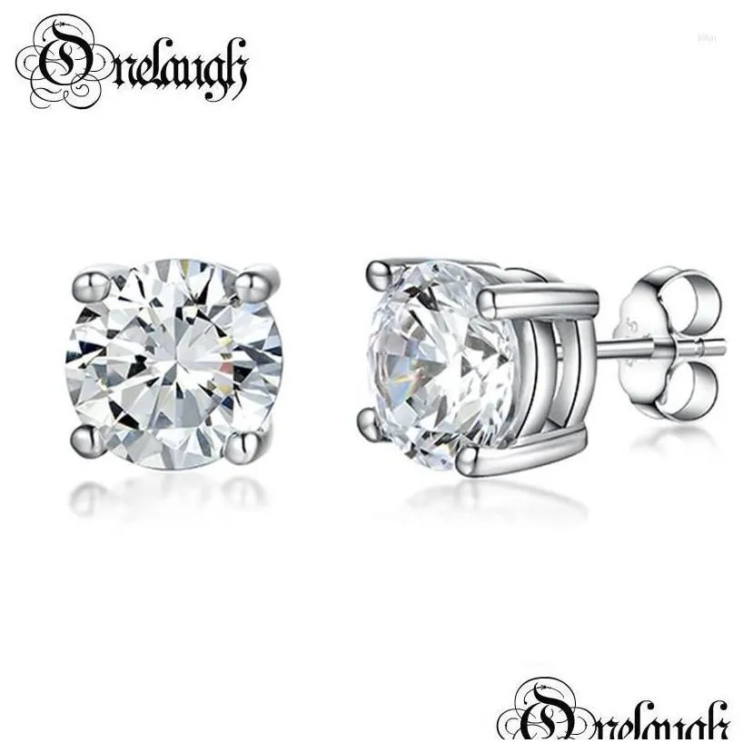 Jewelry Stud Earrings Onelaugh 925 Sterling Sier Diamond For Women Total 1.0Ct D Color Gra Mossanite Gem Wedding Jewelery Gift Drop