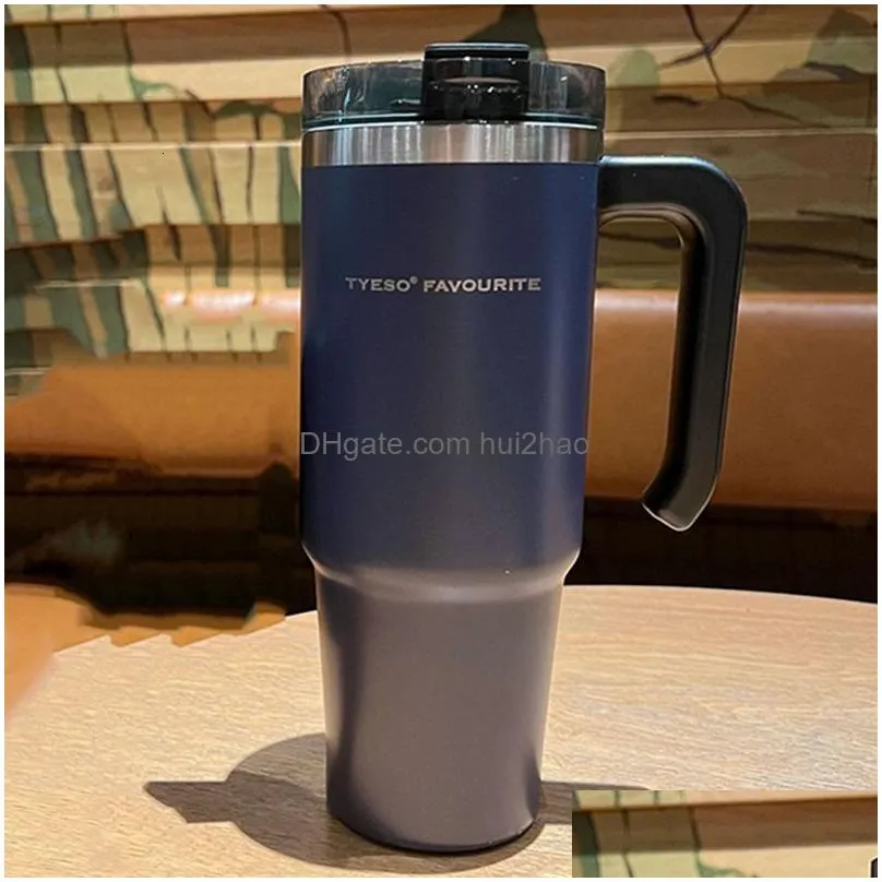 water bottles thermal bottom 304 stainless steel thermos 40oz 30oz car cup with handle water bottom keeps cold beer mug 230413