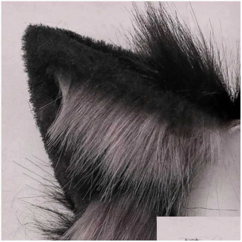 Other Event & Party Supplies Other Event Party Supplies Lovely Faux Fur Wolf Cat Ears Headband Realistic Furry Animal Hair Hoop Lolita Otazi