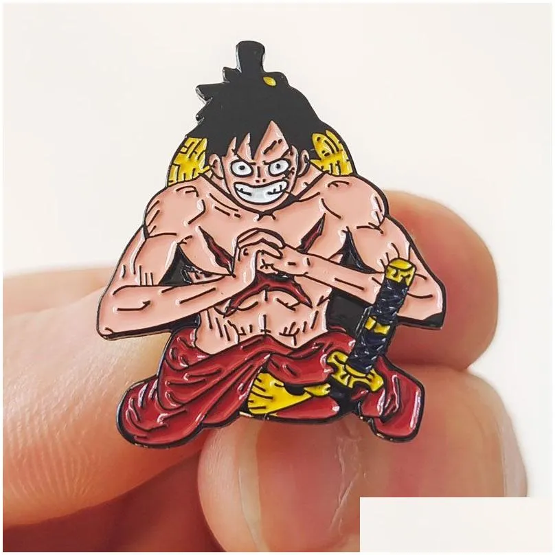 Monkey D. Luffy Swordsman Hard Enamel Pin Cartoon Anime Collect Metal Brooch Accessories Fashion Unique Jewelry Gift