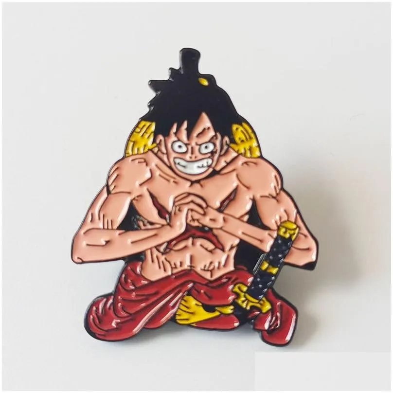 Monkey D. Luffy Swordsman Hard Enamel Pin Cartoon Anime Collect Metal Brooch Accessories Fashion Unique Jewelry Gift